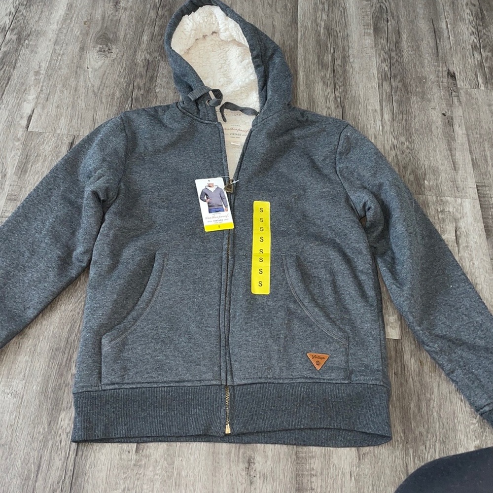 NWT brand new with tags faux fur jacket men’s small, boys xl.